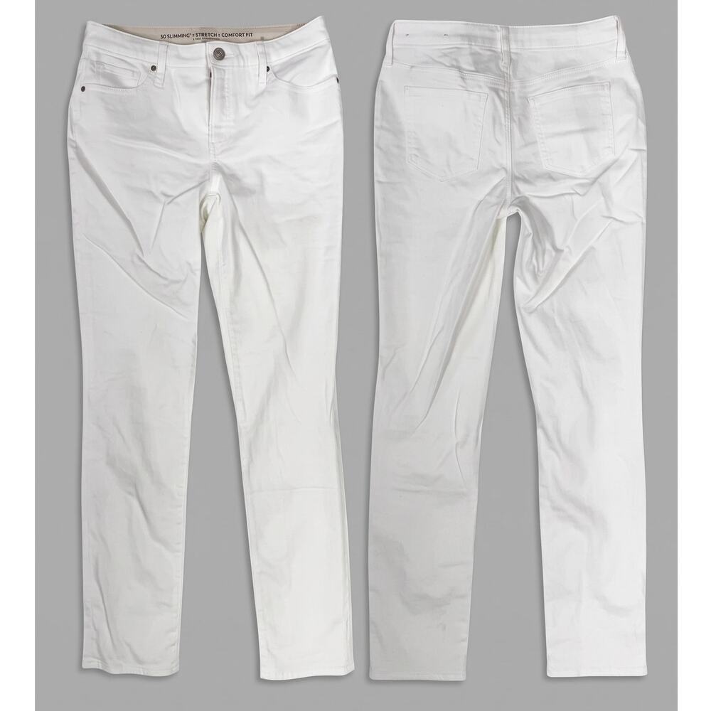 Chico's So Slimming 2 Tall Girlfriend Slim Leg Ankle White Jeans Chico's 00T